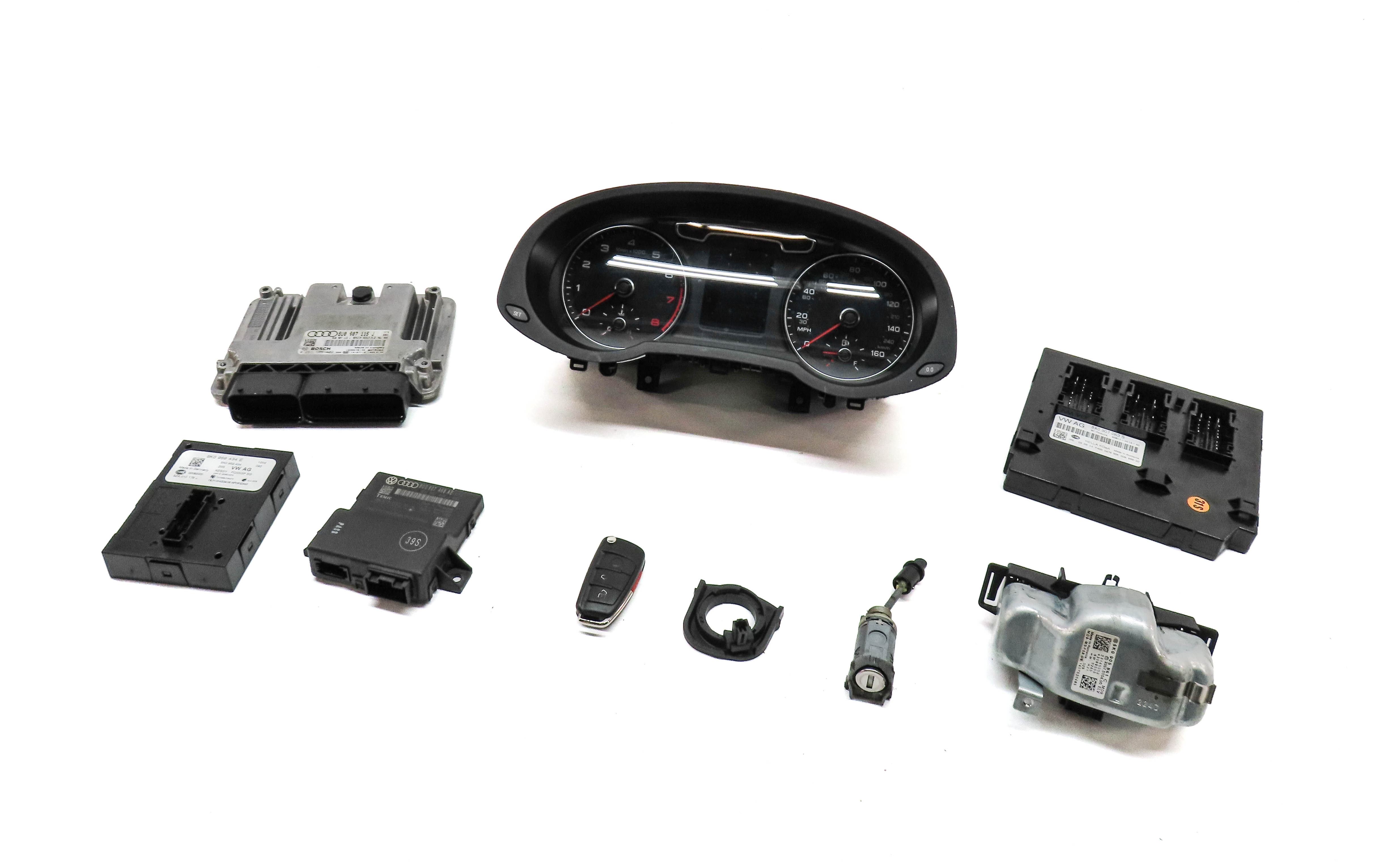 2015 AUDI Q3 (8U) 2.0L CCTA ENGINE ECM BCM IMMOBILIZER BODY MODULE KEY SET — exact item pictured